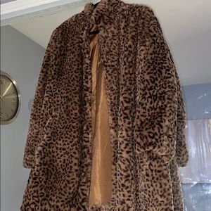 Cheetah print fur coat